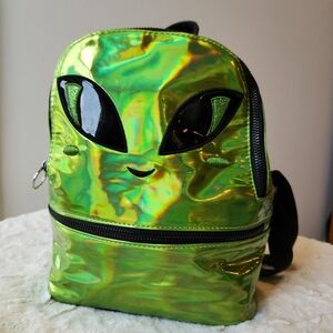 Holographic alien mini backpack